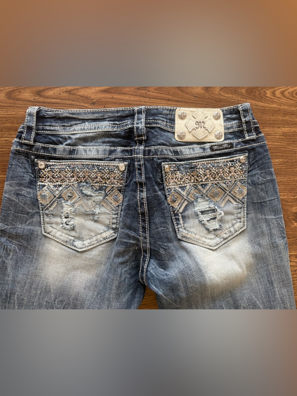 Miss Me Distressed Medium Blue Denim Jeans - Picture 5 of 13